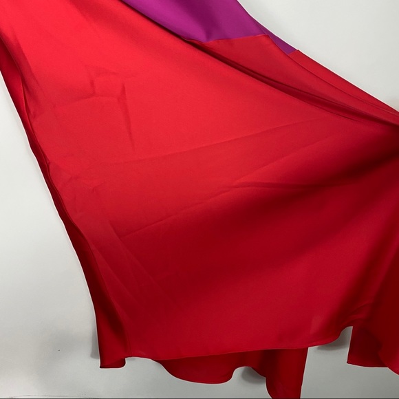 CUSHNIE Target Colorblock Satin Midi Slip Dress - Picture 7 of 12